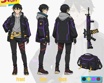 Custom Character Reference Sheet – Anime Style OC Design Commission