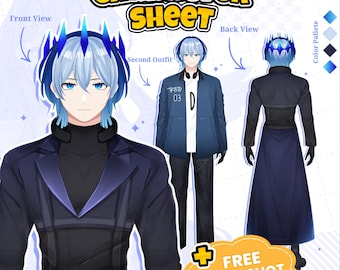 Custom Reference Sheet Commission | Vtuber Anime Character Model Sheet For Stream, Game, Or Branding