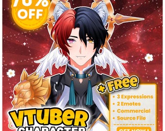 Custom VTuber Model, 2D Live2D Character Design and Rigging