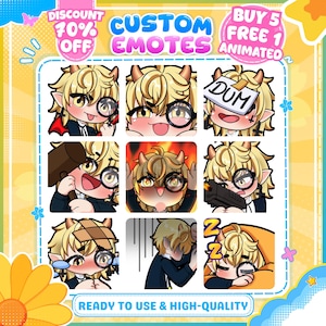 Pack d'Emotes Chibi Personnalisées pour Twitch et Discord | Badges Sub Anime Mignons Personnalisés | Cadeau de Graphismes pour Streamer