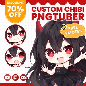 Avatar Chibi PNGTuber personalizado | Arte de personajes para streaming en Twitch y YouTube
