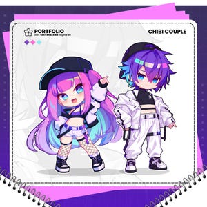 Custom Chibi Illustration with Personalized Anime, DND, VTuber Style, for Profile Display image 3