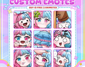 カスタムTwitchエモート｜配信者・VTuber・PNGtuber向け オーダーメイド静止画＆アニメーションエモート制作