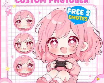 Personalized Chibi PNGtuber Model | Custom kawaii Chibi Character for Stream Avatar |  Twitch, YouTube and Kick | Cute PNG Model | Chibi Art