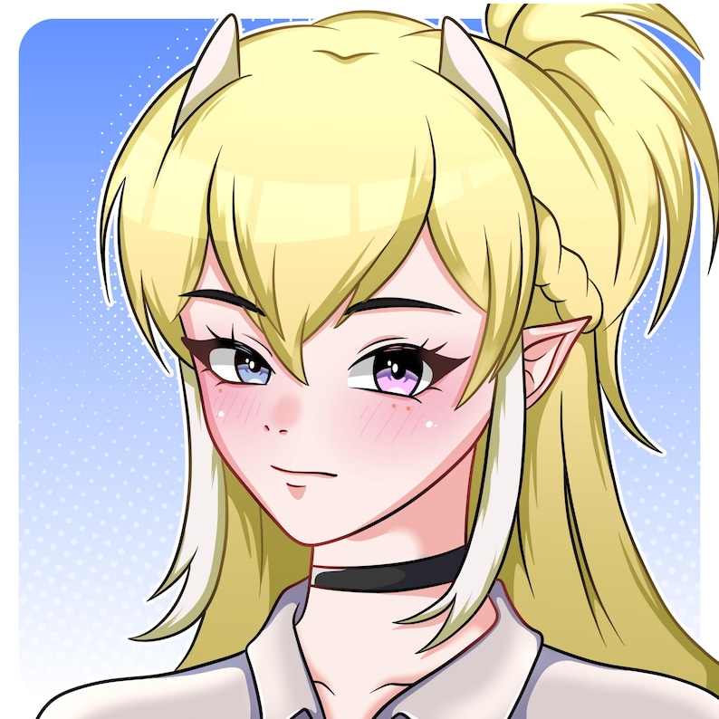 Anime Character Art | Personalized digital Illustration commission for persona, anime pfp, stream avatar in unique and cute style