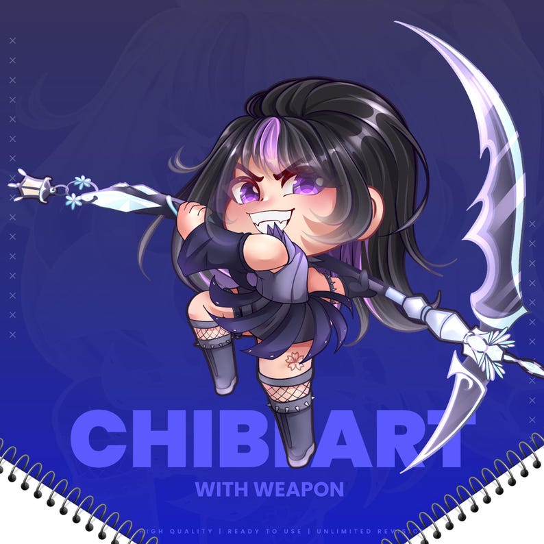 Custom Chibi Illustration with Personalized Anime, DND, VTuber Style, for Profile Display image 9
