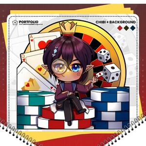 Custom Chibi Illustration with Personalized Anime, DND, VTuber Style, for Profile Display image 7