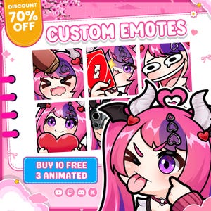 Aangepaste Twitch-emotes | Gepersonaliseerde statische en geanimeerde emotes in opdracht voor streamers, VTuber, PNGtuber