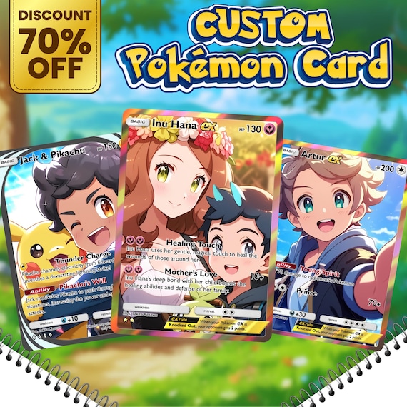 Made-to-order Pokmon Card Featuring a Personalized Trading Card, Unique Character, Birthday Gift & Special Occasions - Etsy Made-to-order Pokmon Card Featuring a Personalized Trading Card, Unique Character, Birthday Gift & Special Occasions - Etsy
