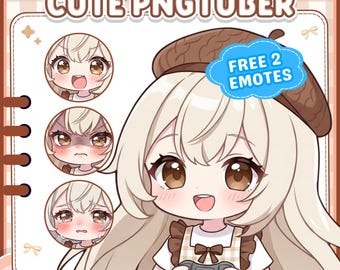 Custom Chibi PNGTuber Avatar for Streamers, PNGTuber Commission, Kawaii VTuber Model, Twitch Streaming Avatar