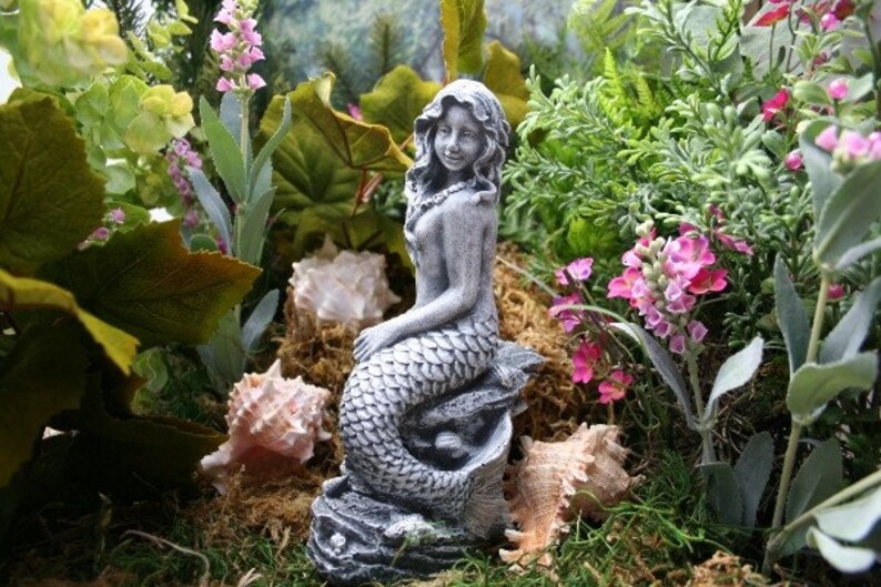 MERMAID GARDEN STATUES Siren Concrete Pond Sculpture Etsy