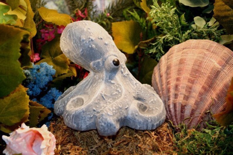 Octopus Statue Concrete Octopus Baby Outdoor Garden Art Etsy