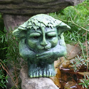 Greenman Statue - Green Man Celtic Deity - Tree Spirit - Jack O&#39; The Green - Concrete Garden Sculpture - Guardian of the Forrest
