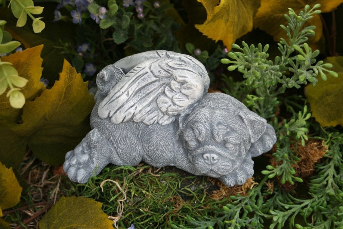 Angel Pug Statue Pet Memorial Dog Garden Sculpture - Etsy
