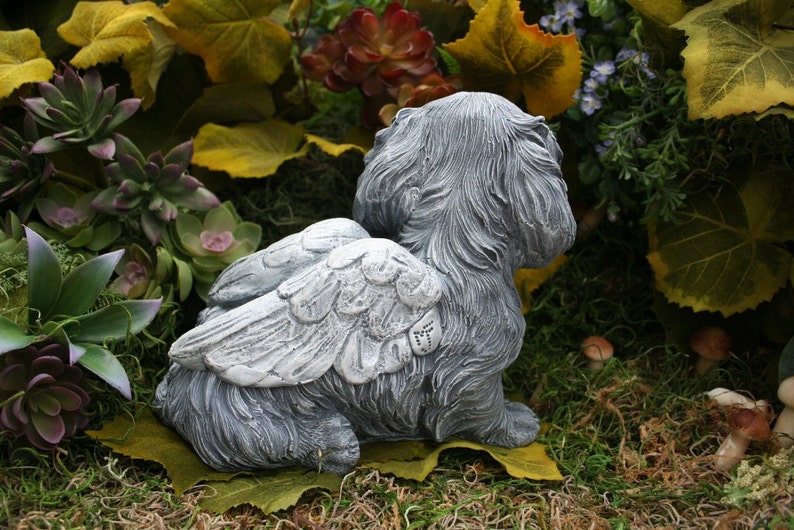 Dog Angel Statue long Haired Dachshund Pet Etsy UK
