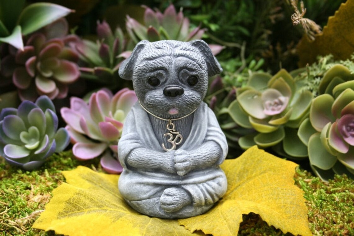 Pug Statue Yoga Dog Meditating Buddha Pug Zen Master Yoga Etsy