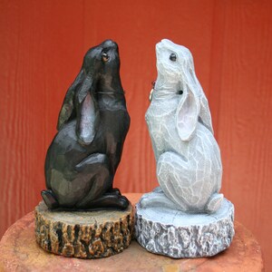 Moon Gazing Hare Statue Traditional Style March Hare Ornament Concrete Lunar Hare Garden Decoration image 10