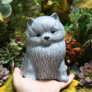 Pomeranian Statue - Angel Pomeranian Memorial Dog Statue in Solid Concrete