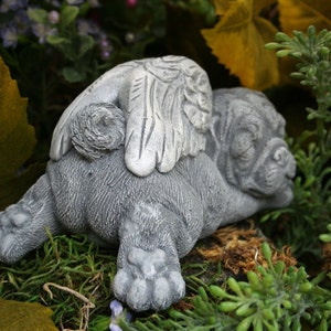 Angel Pug Statue Pet Memorial Dog Garden Sculpture - Etsy