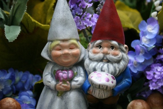 Bride And Groom Cake Topper Custom Garden Gnomes Etsy