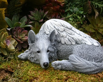 German Shepherd Angel Dog Statue - "Forever My Guardian Angel"