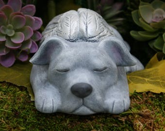 Pit Bull Angel - Pit Bull Statue Dog Memorial - Pitbull Angel Dog Statue - American Bulldog - Concrete Garden Figurine