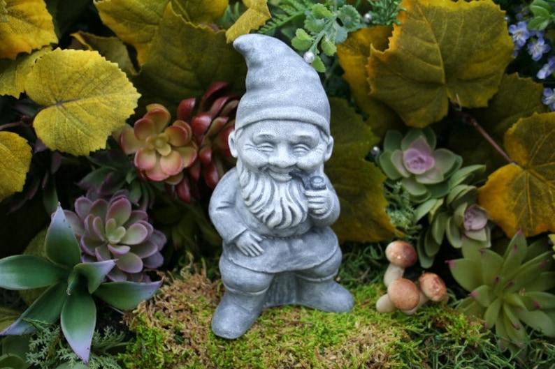 Garden Gnomes Vintage Style German Pipe Smoking Gnome image 1