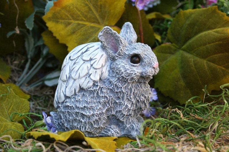 Angel Bunny Rabbit Angels Animal Garden Statues Etsy UK