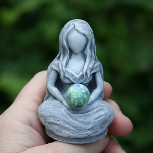 Mother Goddess Statue - Mini Gaia Figurine - Unique Earth Mother - Your Choice of Hair Style
