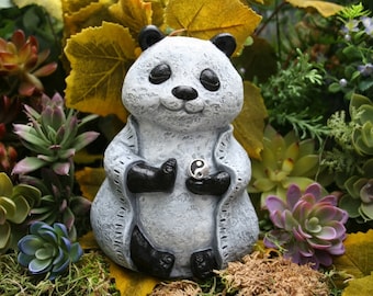 Yoga Panda Bear Statue - Zen Panda Bear - Meditating Buddha Bear - Concrete Meditation Garden Statue