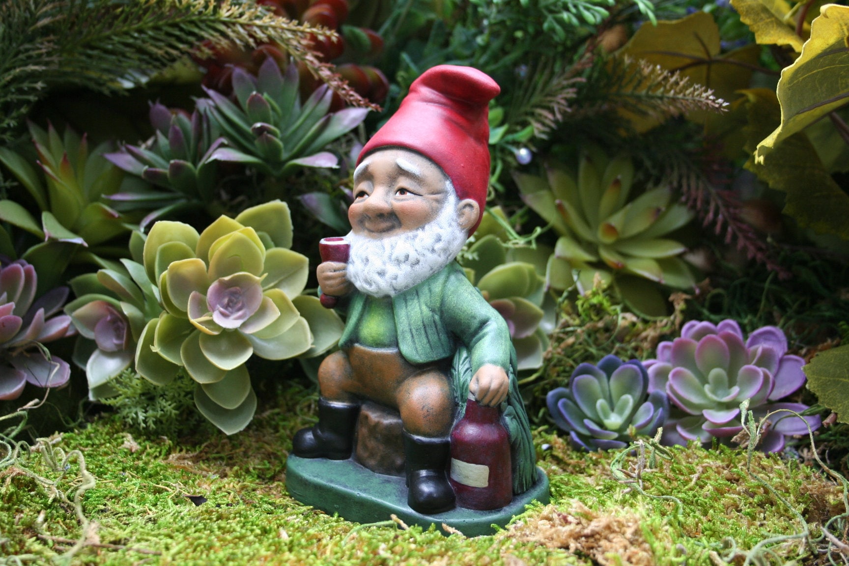 Black Gnome Drinking a Glass of Wine African American Garden Etsy