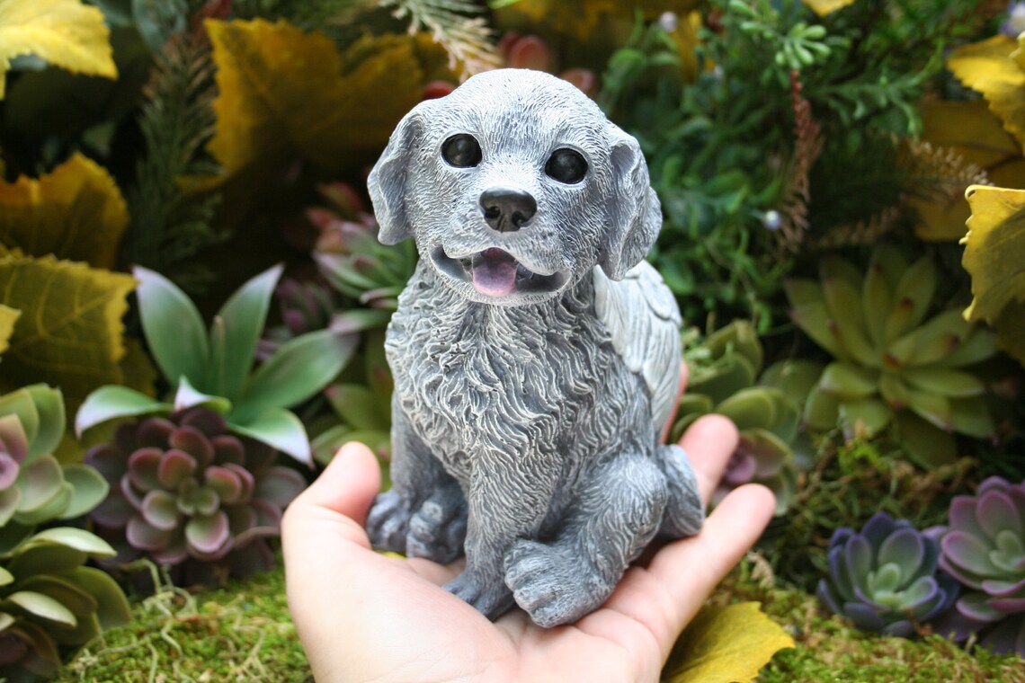 Golden Retriever Angel Dog Statue Concrete Dog Angel Statue Etsy