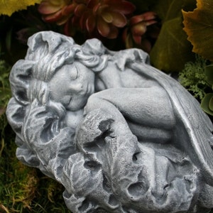 Concrete Fairy Statue - The Sleeping Fairy of Whisper Hollow - Garden Decor
