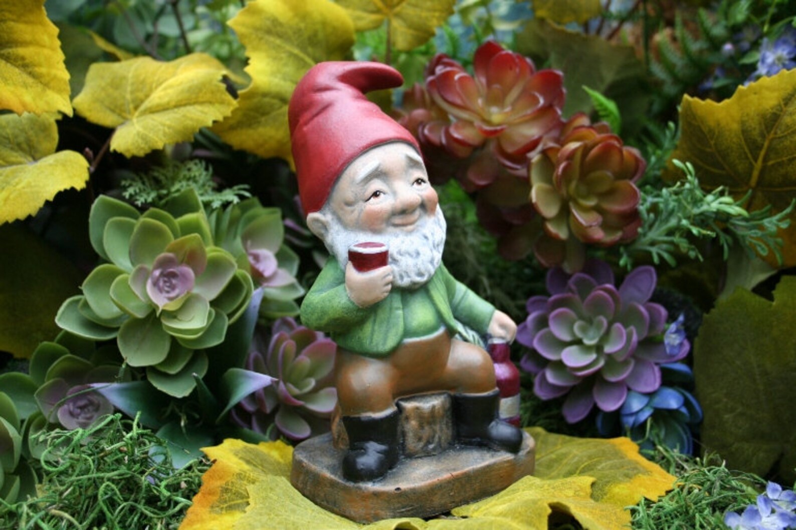 Wine Lover Garden Gnome Red White & Cheers to Drinking Etsy