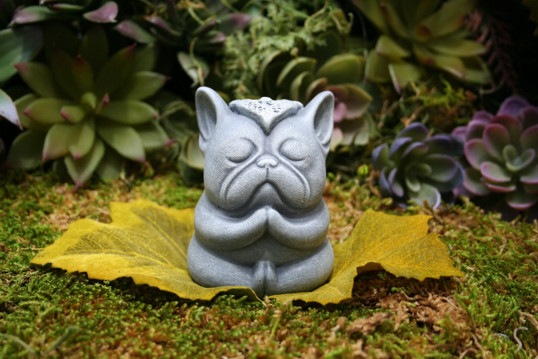 Buddha Dog Statue Mini Meditating French Bulldog Statue Etsy