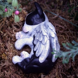 Boston Terrier Angel Statue Dog Angel Concrete Memorial image 4