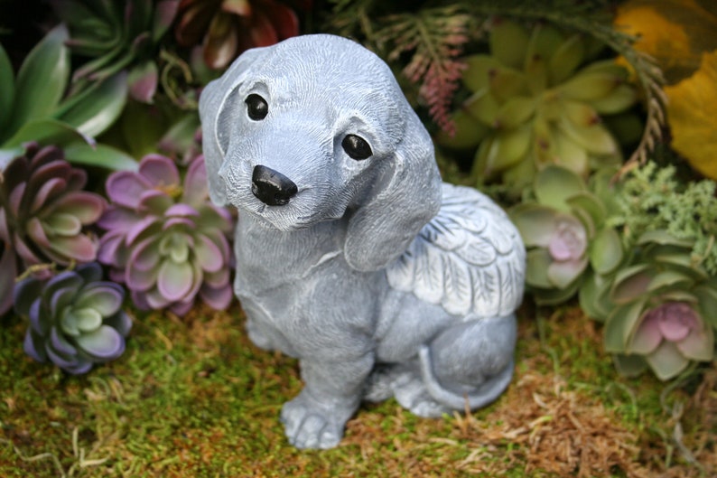 Dachshund Angel Dog Statue Short Hair Dachshund Statue Made Etsy