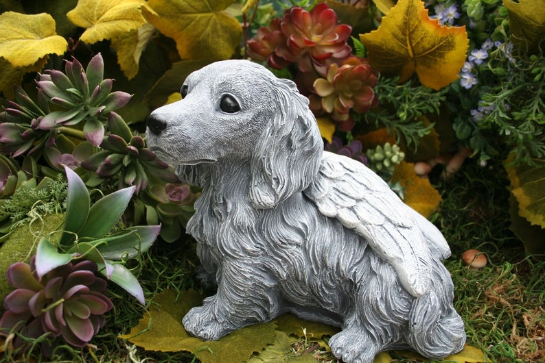 Dog Angel Statue long Haired Dachshund Pet Etsy Sweden