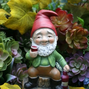 Wine Lover Garden Gnome Red, White & Cheers to Drinking Garden Gnomes image 1