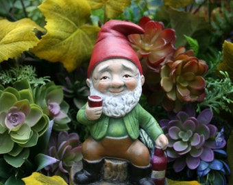 Wine Lover Garden Gnome - Red, White & Cheers to Drinking Garden Gnomes