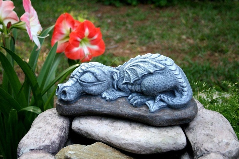 Dragon Garden Statue BIG Sleeping Daphne Is So Adorable | Etsy
