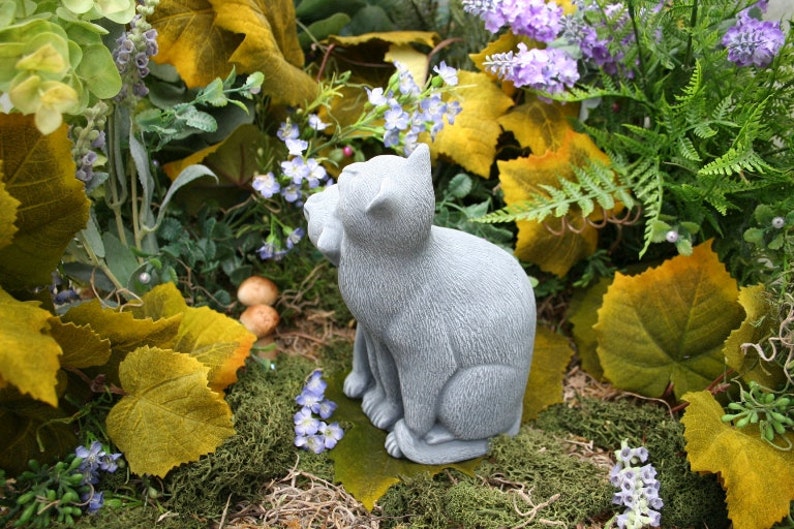 Cat Statue Outdoor Garden Decor Concrete Cat Couple Etsy