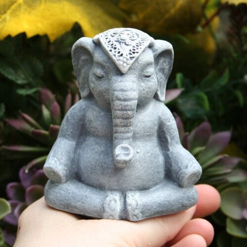 Ganesha Statue Mini Elephant Statue Lucky Elephant Yoga Etsy