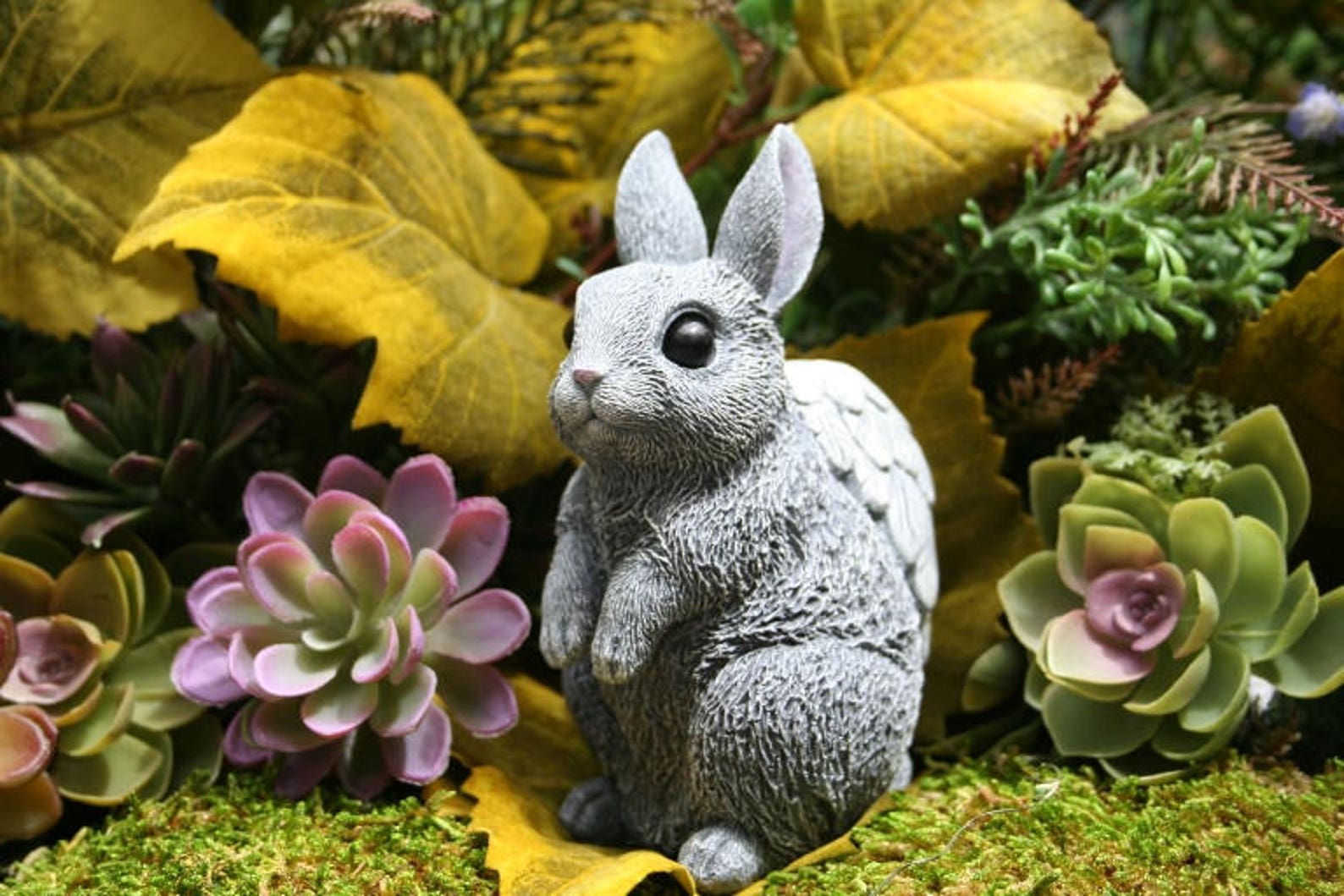 Angel Bunny Statue Bunny Memorial Statue Rabbit Angel Etsy