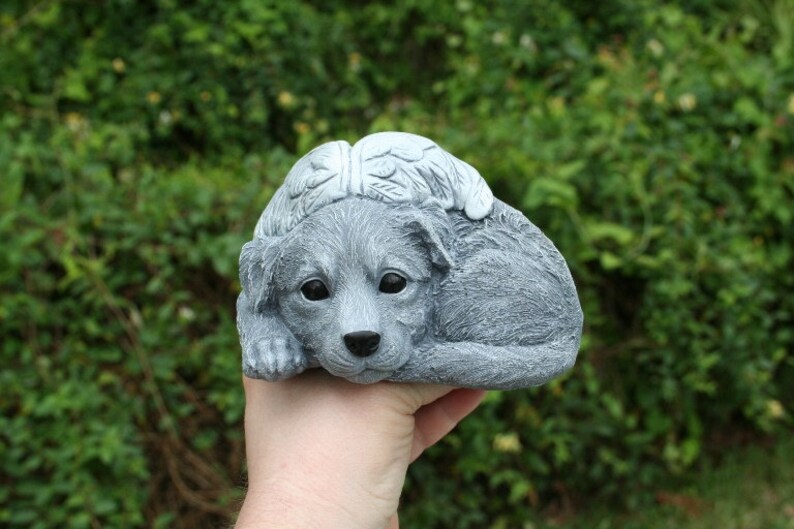 Angel Dog Memorial Golden Retriever Concrete Statue You Etsy