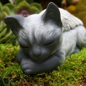 Cat Angel - Siamese Cat Statue - Pet Memorial - Cat Sculpture - Concrete Garden Art