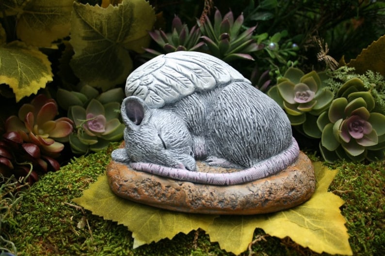 Rat Angel Statue Rat Memorial Concrete Rat Garden Statue Etsy