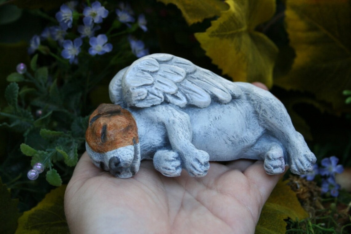 Jack Russell Terrier Dog Angel Concrete Memorial Etsy
