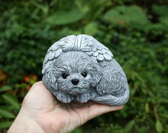 Shih Tzu Sexton Farms Puppies Dog Angel Statue, Bichon Frise