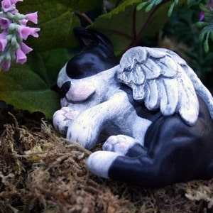 Boston Terrier Angel Statue Dog Angel Concrete Memorial image 3